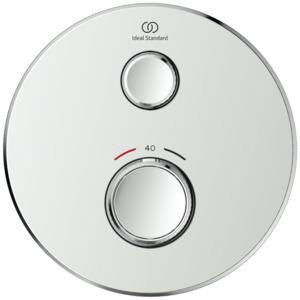 Ideal Standard Brausethermostat UP Ceratherm Navigo 1 Verbraucher Rund Chrom – Unterputz-Thermostat mit Easy-Box