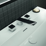 Ideal Standard Conca 3-Loch-Waschtischarmatur Brushed Gold mit Ablaufgarnitur, Ausladung 133 mm