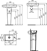 Ideal Standard i.life S Handwaschbecken 450x250x140mm Weiß, 1 Hahnloch rechts, mit Überlauf