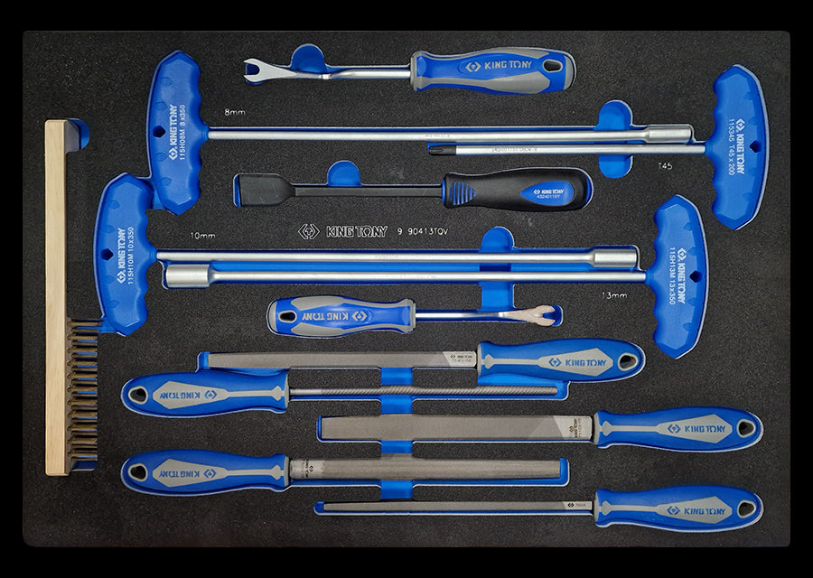 KING TONY Profi-Werkzeuge - Winkelschraubendreher - EVAWAVE - 13 tlg. 990413TQV