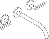 KLUDI NOVA FONTE 3-Loch-Waschtischarmatur PURISTIC UP-Wandmontage 240 mm Chrom