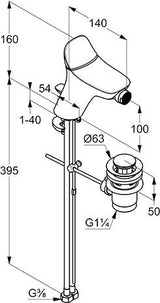 KLUDI AMBA Bidet-Einhandmischer DN 15 – Chrom, mit Ablaufgarnitur und Temperaturbegrenzung