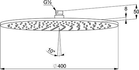 KLUDI A-QA Tellerkopfbrause 400 mm chrom – Kopfbrause mit Kalkschnellreinigung und Kugelgelenk