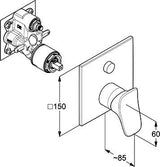 KLUDI AMBA Unterputz-Wannen- und Brause-Einhandmischer chrom mit PUSH&SWITCH