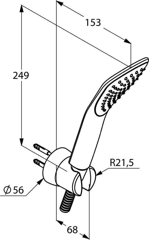 KLUDI FIZZ Wannen-Brause-Set 1S mit Schlauch weiß/chrom – Handbrause mit Antikalksystem