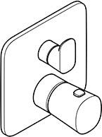 KLUDI SOUNA UP-Wannenfüll- und Brause-Thermostat chrom – Feinbau-Set mit Funktionseinheit
