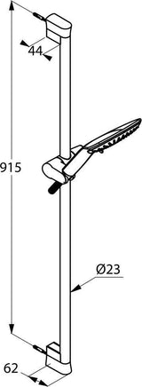 KLUDI FIZZ 3S Brause-Set mit Wandstange 900 mm chrom – Handbrause mit 3 Strahlarten