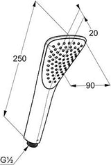 KLUDI FIZZ Handbrause 1S mattschwarz – 1 Strahlart mit Kalkschnellreinigung
