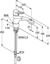 KLUDI MX Spültisch-Einhandmischer DN 15 mit herausziehbarer Geschirrbrause, chrom/mocca