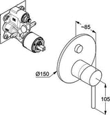 KLUDI BOZZ Unterputz-Wannen- und Brause-Einhandmischer mit Push&Switch, Chrom
