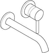 KLUDI BOZZ Waschtisch-Einhandmischer Unterputz 2-Loch chrom Ausladung 230 mm