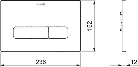 KLUDI UNIFIX Betätigungsplatte 236 x 152 mm chrom – 2-Mengen-Spülung, Frontbedienung