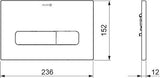 KLUDI UNIFIX Betätigungsplatte 236 x 152 mm chrom – 2-Mengen-Spülung, Frontbedienung