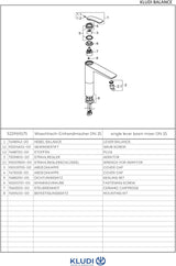 KLUDI BALANCE Waschschüssel-Einhandmischer weiß/chrom, Auslaufhöhe 212 mm, DN 15