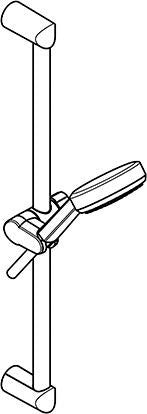 KLUDI DIVE S Brause-Set 1S mit Wandstange 600 mm chrom – Handbrause, Schlauch & Halterung
