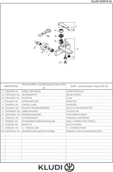 KLUDI ZENTA SL Wannenfüll- und Brause-Einhandmischer DN 15, eigensicher, chrom – Wandmontage