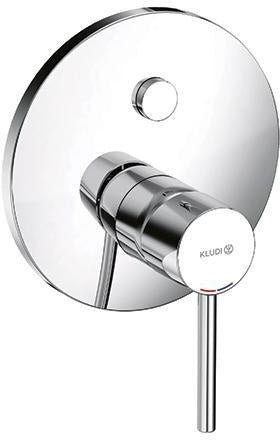 KLUDI BOZZ Unterputz-Wannenfüll- und Brause-Einhandmischer Chrom – Fertigmontageset mit Push&Switch