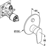 KLUDI PURE&SOLID Unterputz-Wannenfüll- und Brause-Einhandmischer PUSH&SWITCH Chrom