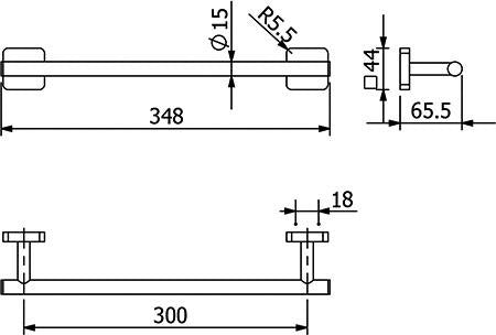 KLUDI VELA S Handtuchhalter 348 mm mattschwarz – Wandmontage, Stahl, verdeckte Befestigung
