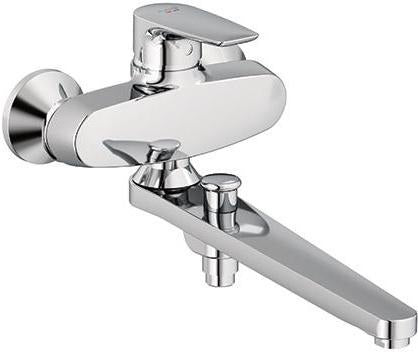 KLUDI PURE&SOLID Wannenfüll- und Brause-Einhandmischer DN 15, Ausladung 310 mm, Chrom – Wandmontage