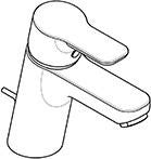 KLUDI PURE & EASY Waschtisch-Einhandmischer 70 mit Metall-Ablaufgarnitur – Chrom