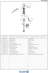KLUDI BOZZ Waschtisch-Einhandmischer 75 mm mit Ablaufgarnitur – Chrom, DN 15, 5 l/min
