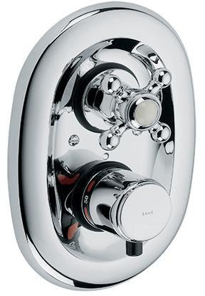KLUDI 1926 UP-Thermostatarmatur Feinbau-Set Absperrventil chrom – thermostatische Temperaturregelung