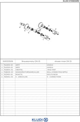KLUDI STANDARD Brausearmatur ohne Brausegarnitur mit Terralux-Griff – Chrom, DN 15, Zweigriff, Wandmontage