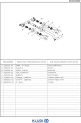 KLUDI BOZZ Waschtisch-Wandarmatur DN 15, 230 mm Ausladung, Kreuzgriffe, verchromt