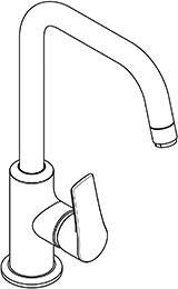 KLUDI PURE&SOLID Waschtisch-Einhandmischer DN 15 mit Metall-Ablaufgarnitur, chrom