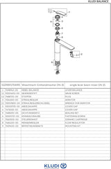 KLUDI BALANCE Waschschüssel-Einhandmischer 3,8 l/min weiß/chrom – Auslaufhöhe 272 mm