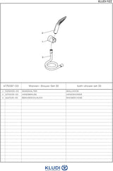 KLUDI FIZZ Wannen-Brause-Set 3S mattschwarz/chrom – 3 Strahlarten, 1250 mm Schlauch