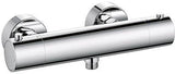 KLUDI OBJEKTA Thermostat-Brausearmatur DN 15 chrom – Wandmontage, Heißwassersperre 38 °C, inkl. S-Anschlüsse