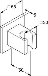 KLUDI A-QA Wandhalter edge starr Chrom – Brausehalter mit verdeckter Befestigung