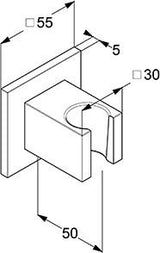 KLUDI A-QA Wandhalter edge starr Chrom – Brausehalter mit verdeckter Befestigung