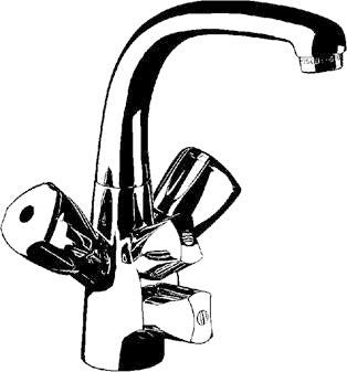 KLUDI STANDARD Spültisch-Multi-Armatur DN 15, 200 mm Auslauf, 2 Multianschlüsse, Chrom