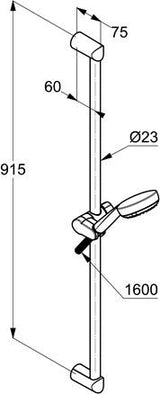 KLUDI LOGO 1S Brause-Set mit Wandstange 600 mm chrom – Handbrause, Schlauch & Halterung
