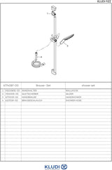 KLUDI FIZZ 3S Brause-Set mit Wandstange 900 mm chrom – Handbrause mit 3 Strahlarten
