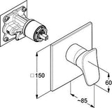 KLUDI AMBA Unterputz-Brause-Einhandmischer Feinbau-Set chrom – 28 l/min