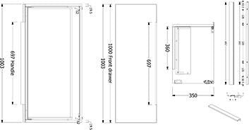 KLUDI ICOS Wandhängender Waschtischunterschrank 100 cm Mattweiß mit Soft-Close