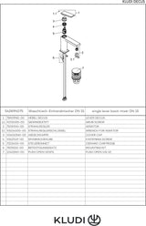 KLUDI DECUS Waschtisch-Einhandmischer 110 SmartStart mit Push-Open Ablaufgarnitur chrom