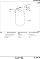 KLUDI 1926 Brausegarnitur Wandmontage chrom – Handbrause, Schlauch 1600 mm, DN 15