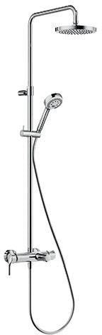 KLUDI LOGO NEO Dual Shower System mit Wanneneinlauf – Chrom, 3 Strahlarten, höhenverstellbar