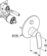 KLUDI BALANCE Unterputz-Wannen- und Brause-Einhandmischer PUSH&SWITCH Feinbau-Set Chrom