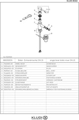 KLUDI BOZZ Bidet-Einhandmischer mit Zugstangen-Ablaufgarnitur, chrom