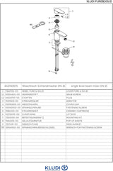 KLUDI PURE&SOLID Waschtisch-Einhandmischer 75 DN 15 Niederdruck mit Metallablaufgarnitur chrom