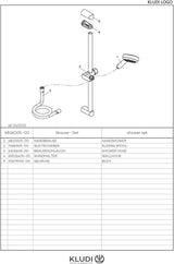 KLUDI LOGO 1S Brause-Set mit Wandstange 600 mm chrom – Handbrause, Schlauch & Halterung