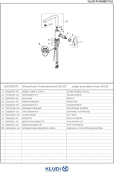 KLUDI PURE&STYLE Waschtisch-Einhandhebelmischer mit seitlicher Betätigung, Metallablaufgarnitur, chrom