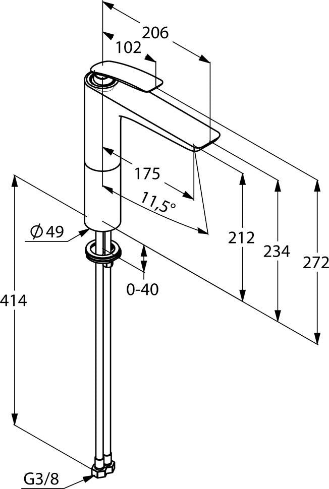 KLUDI BALANCE Waschschüssel-Einhandmischer weiß/chrom, Auslaufhöhe 212 mm, DN 15