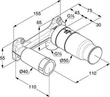 KLUDI ZENTA Unterputz-Wand Rohbauset neutral – DN 15, Messing, mit Keramik-Kartusche
